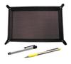 Shibochoco Color Cowhide Pen Tray Metal Touch Stick Silver and FB325 Aluminum Straight Knock Ballpoint Pen Set Yellow TRATYO-ALST-FB325-Y