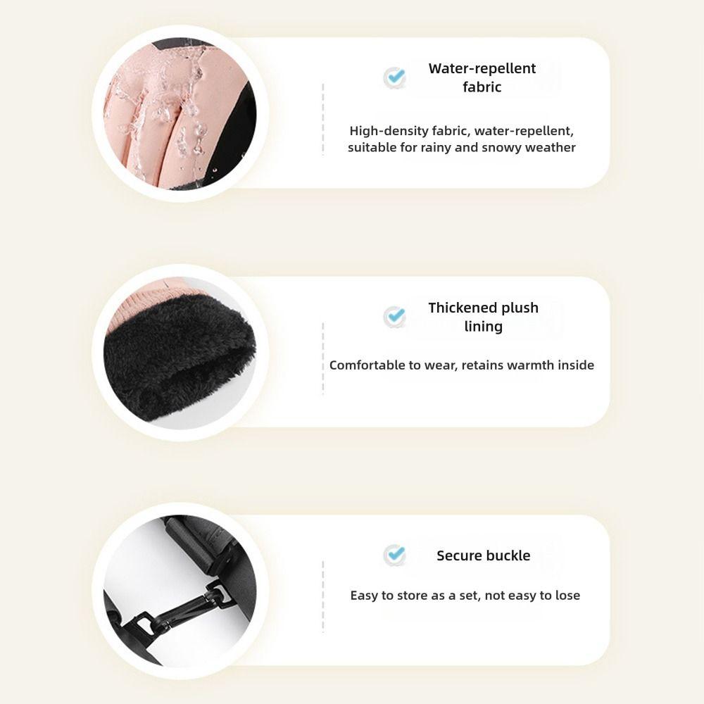 PU Leather Winter Cycling Gloves Fleece Lining Non-Slip Gloves Waterproof Gloves  For Women Man