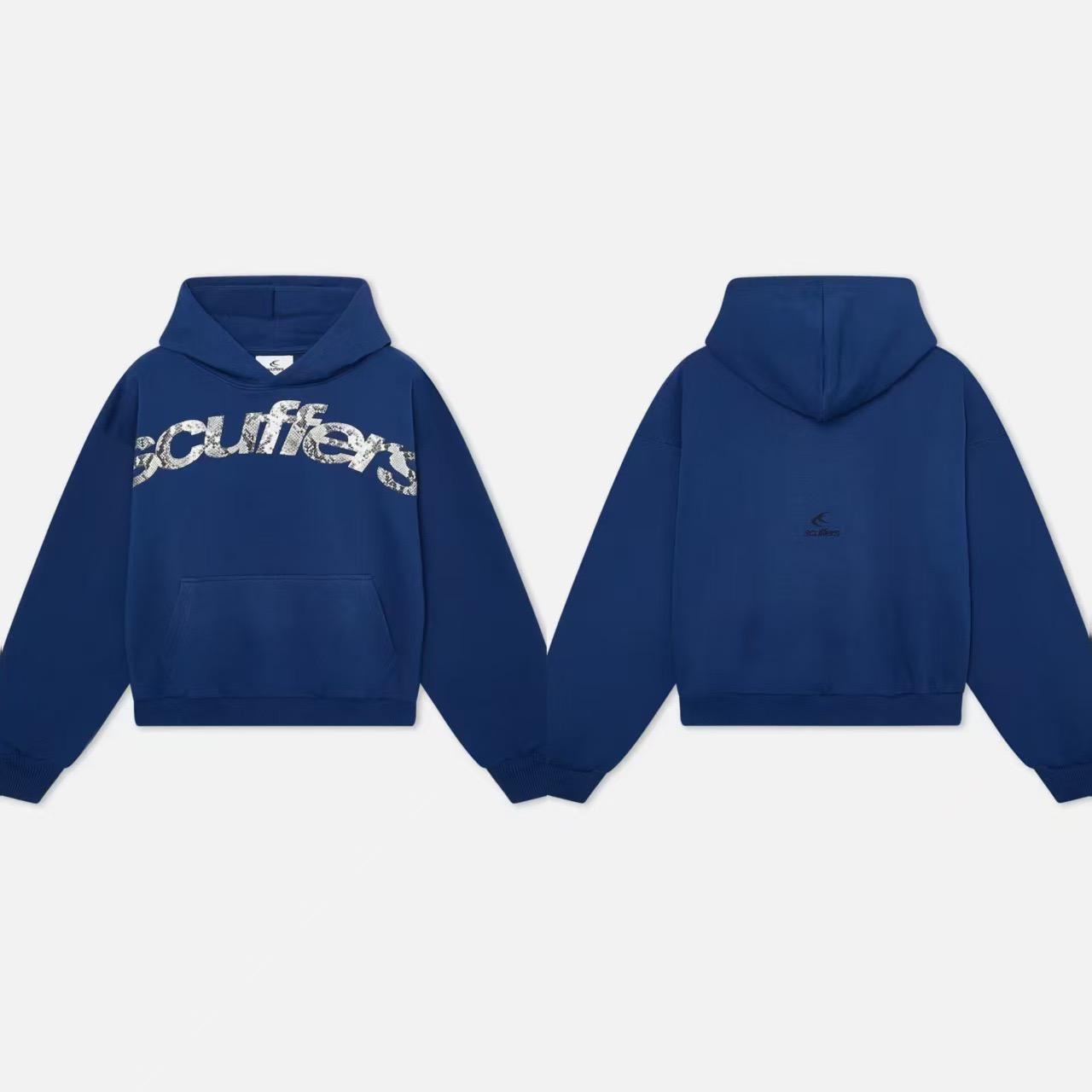 STREETRICH Amerikanischer Retro Lässiger Lockere Trendige Marke Buchstaben Hoodies Jacken Harajuku Ästhetik Punk Einfach Vielseitige Klassiker Hoodies S blue