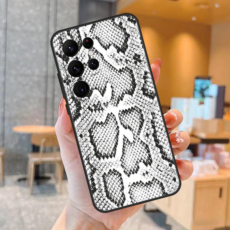 Snake Skin Print Case For Samsung Galaxy S23 S22 Ultra S20 S21 FE S9 S10 Note 10 Plus Note 20 Ultra Cover