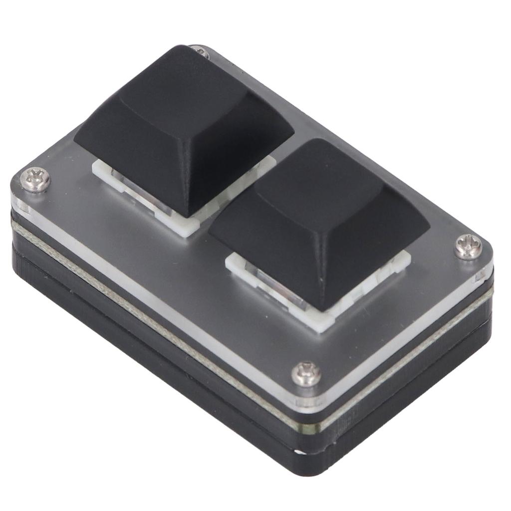 2 Tasten Tastatur Kabelgebunden Mini Smart Programmierbare Kurzbefehlstaste Kopieren Einfügen Ausschneiden USB Tastenfeld mit RGB Hintergrundbeleuchtung