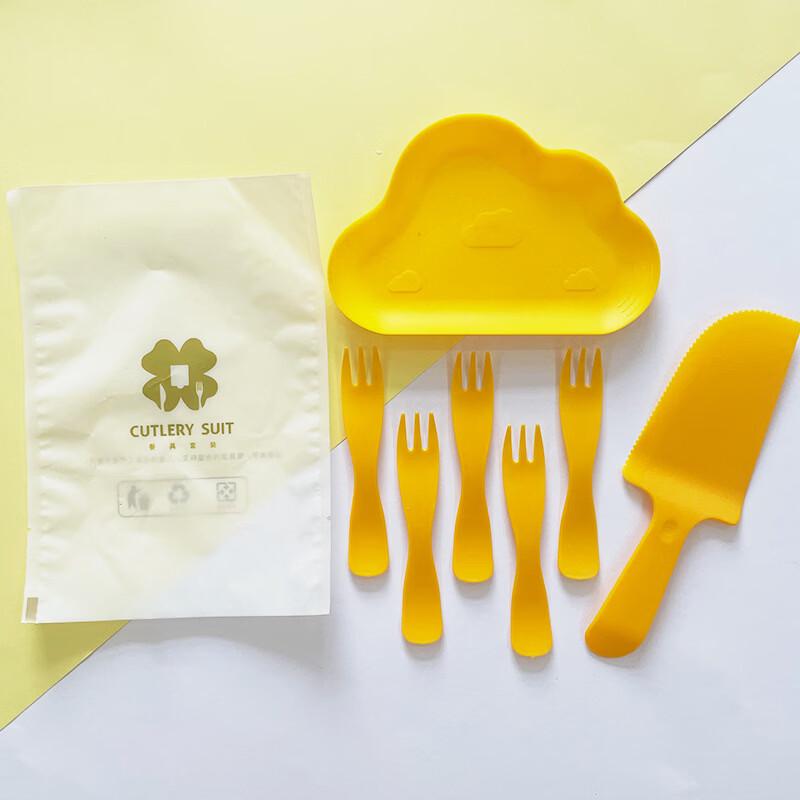 GLACIER Disposable Cloud Plate & Cutlery Set