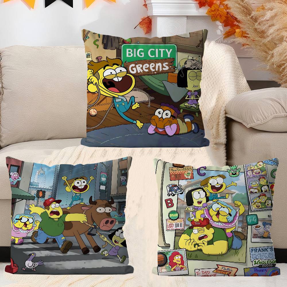 B-Big City Greens Decorative Room Aesthetics Pillow Case Home Decor Bedroom Sofa Bed Couch Pillow Cover 45x45