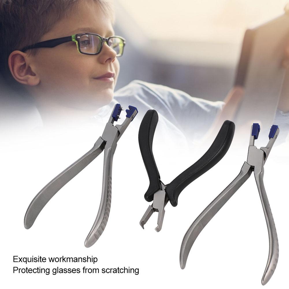 3pcs Rimless Eyeglasses Plier Optical Eyeglasses Adjusting Pliers Repairing Kit