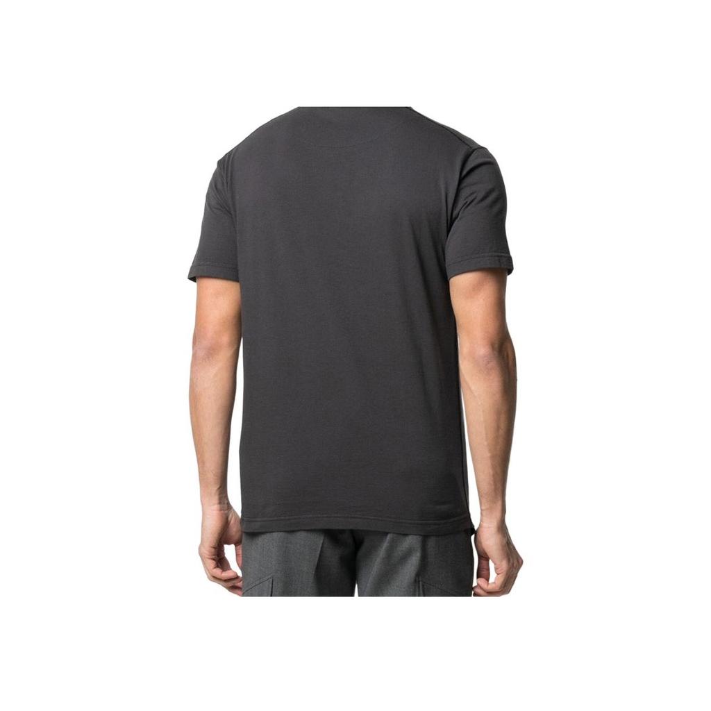 Stone Island Plain Crew Neck Fitted Straight Cut Short Sleeve T-Shirt Men tops Black 741523757-V0065
