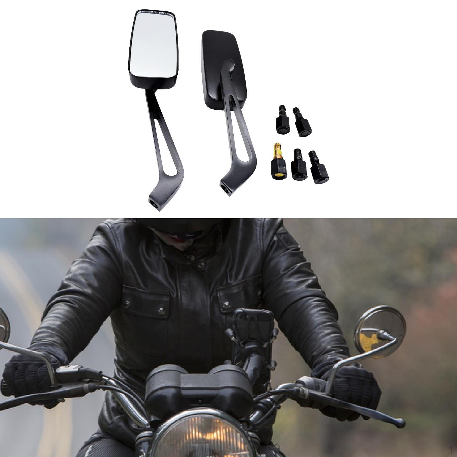 

2 шт. Аксессуары для зеркал для мотоцикла, удобные сменные боковые зеркала из алюминиевого сплава для Black White Mirror