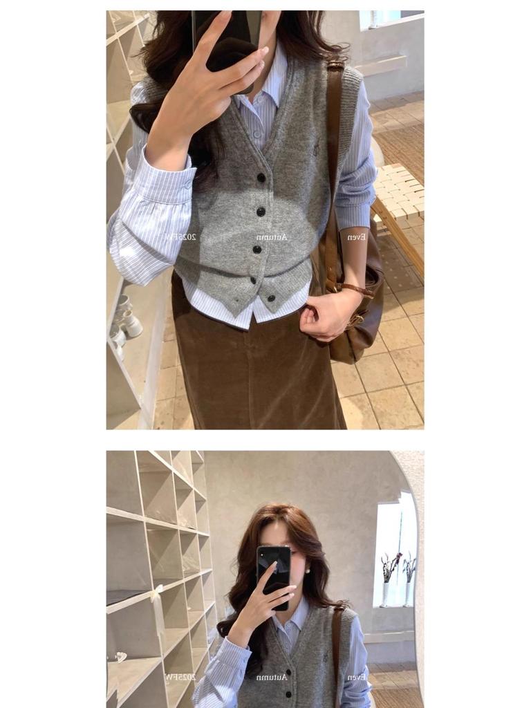 Women's Coffee-Colored Retro Corduroy Skirt - French Autumn/Winter 2025 Design