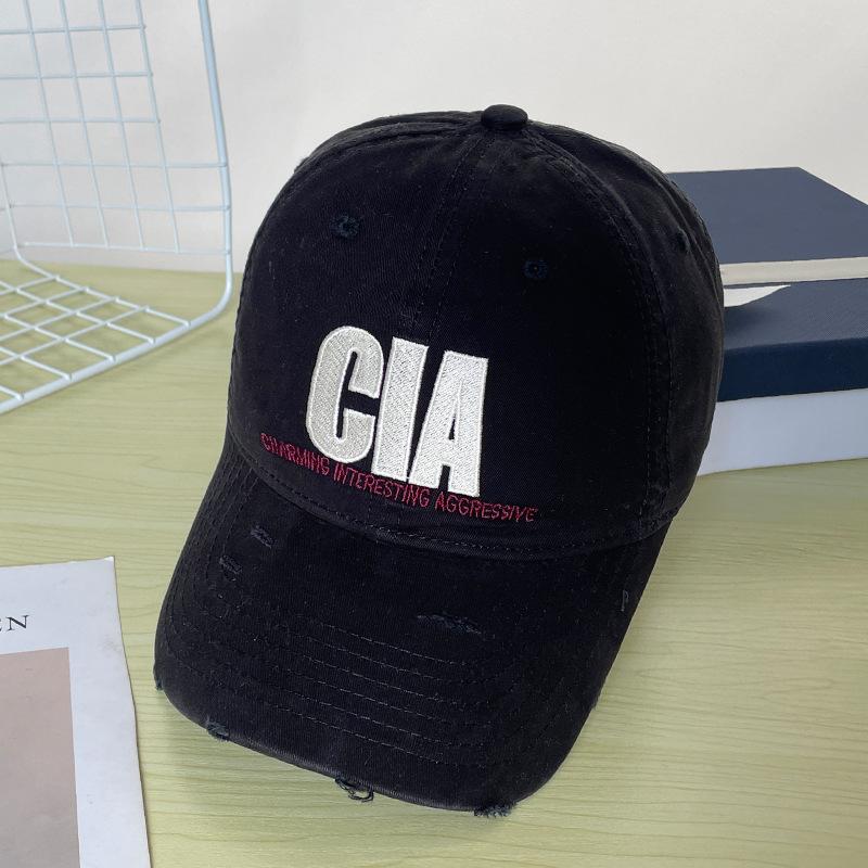 Casquette de baseball rétro américaine brodée et usée, polyvalente pour toutes les saisons, fait paraître le visage plus petit, casquette de sport, mode de rue étudiante