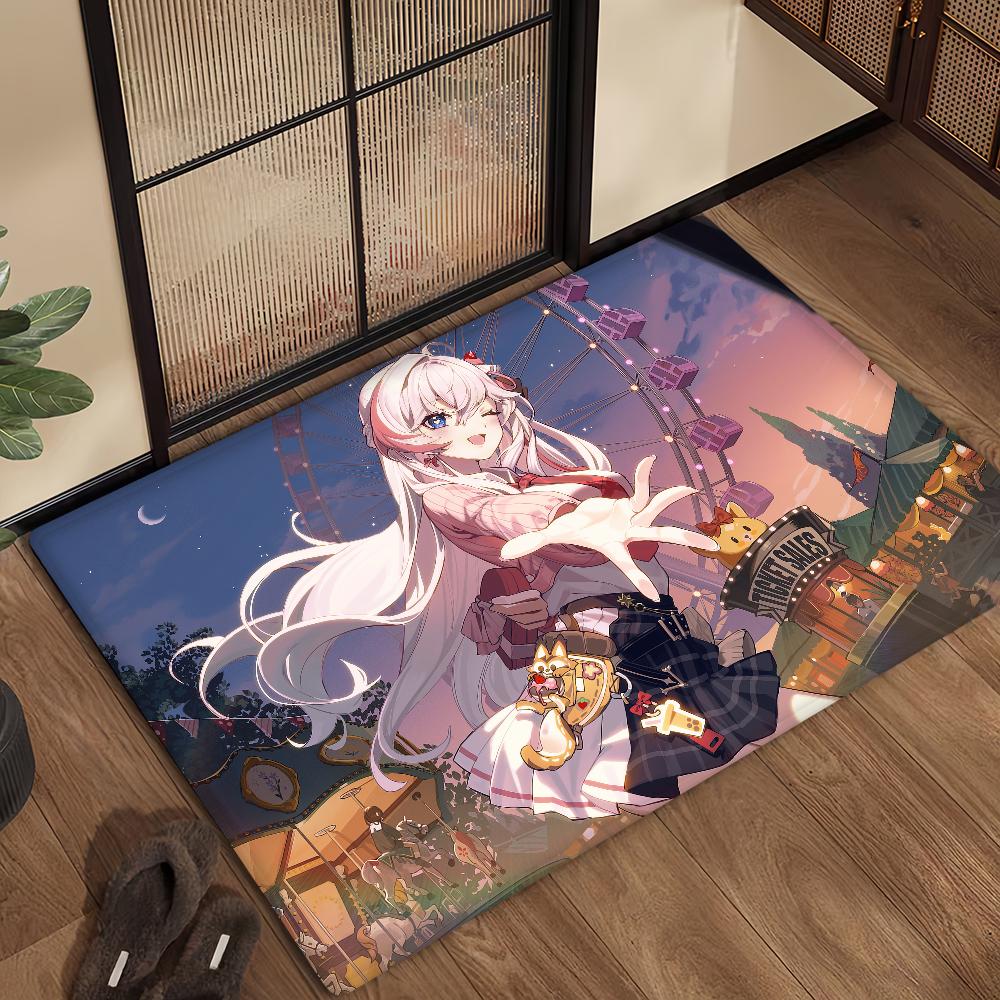 S-Strinova Michelle Game Door Mat Bath Microfiber Decorative Versatile Flannel Floor Mat Quick Dry Absorbent Non-slip Sole