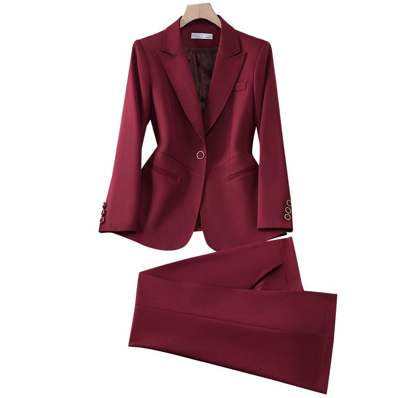 2026 Modischer Khaki-Blazer mit Temperament für Damen - Professionelles Frühjahrs-/Herbst-Anzug für Jahresversammlungen