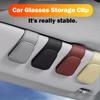 Leather Magnetic Car Sun Visor Sunglasses Holder Eyeglasses Clip Ticket Card Mount Glasses Case Car Interior Accessories
