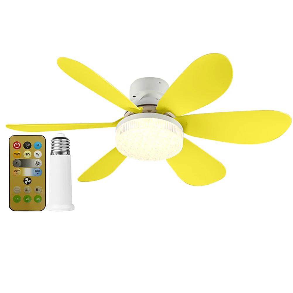 E27 Fassung Ventilator LED Licht E27 Sockel 42cm Innen Deckenventilator Licht Dimmbar Flacher Deckenventilator für Schlafzimmer Wohnzimmer Küche