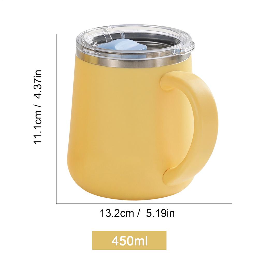 450ml Isolierter Reisebecher Kaffeebecher Isolierter Wasserbecher Versiegelter Auslaufsicherer Wasserbecher Tee Milch Heiße Schokolade Kaffeetasse
