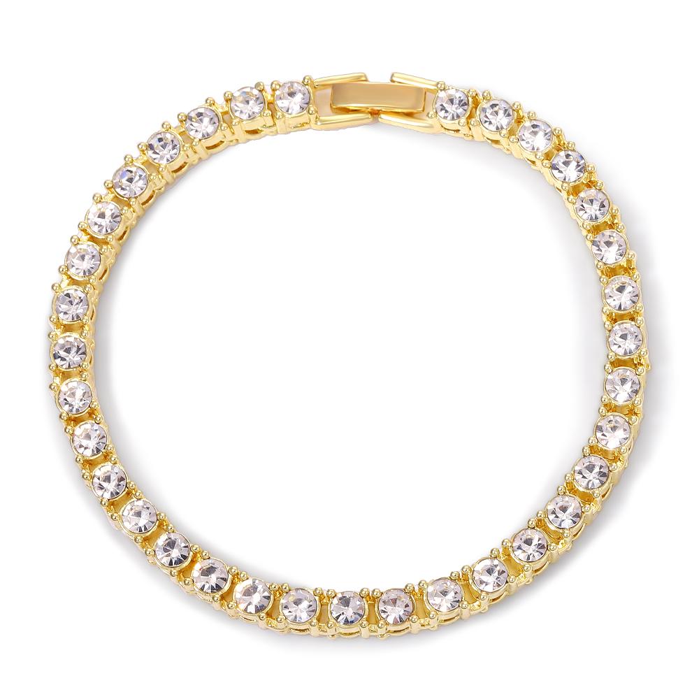 Bransoletka Hip Hop 1 Rząd Łańcuch Tenisowy Sprzedaż Bling CZ Iced Out Cyrkonia Sześcienna Bransoletki Łańcuch Tenisowy Kobiety Mężczyźni Biżuteria