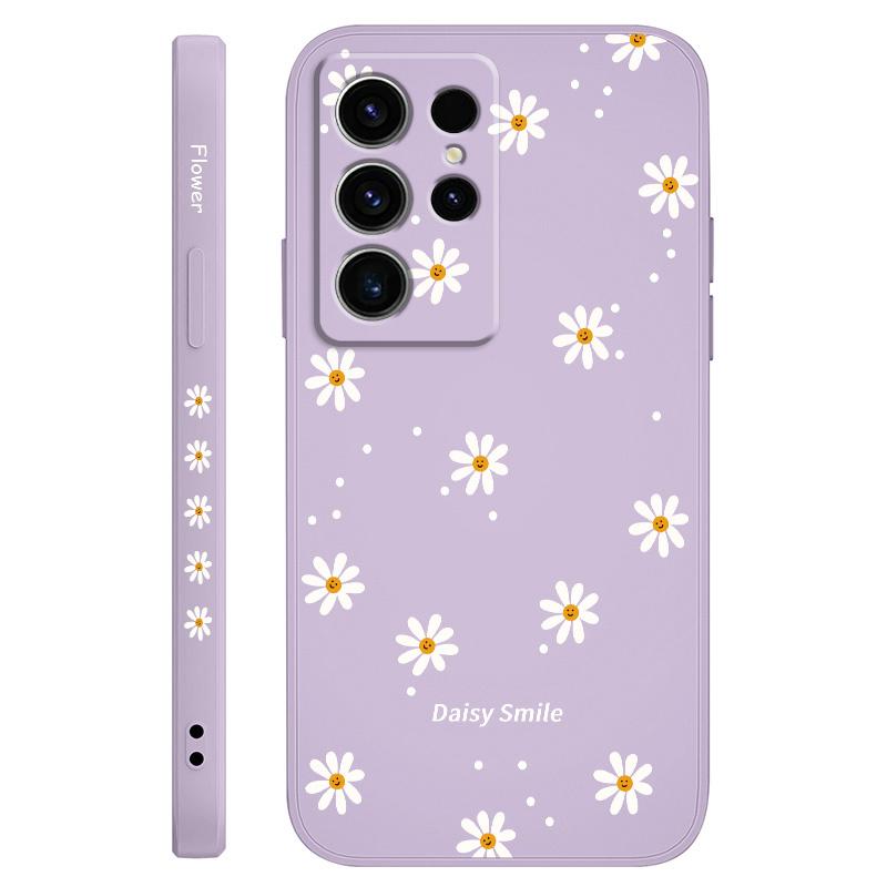 Smiling Daisy Phone Case For Samsung Galaxy S25 S24 S23 S22 S21 S20 S10 S10E Ultra Plus FE Note 20 Ultra Plus Cover