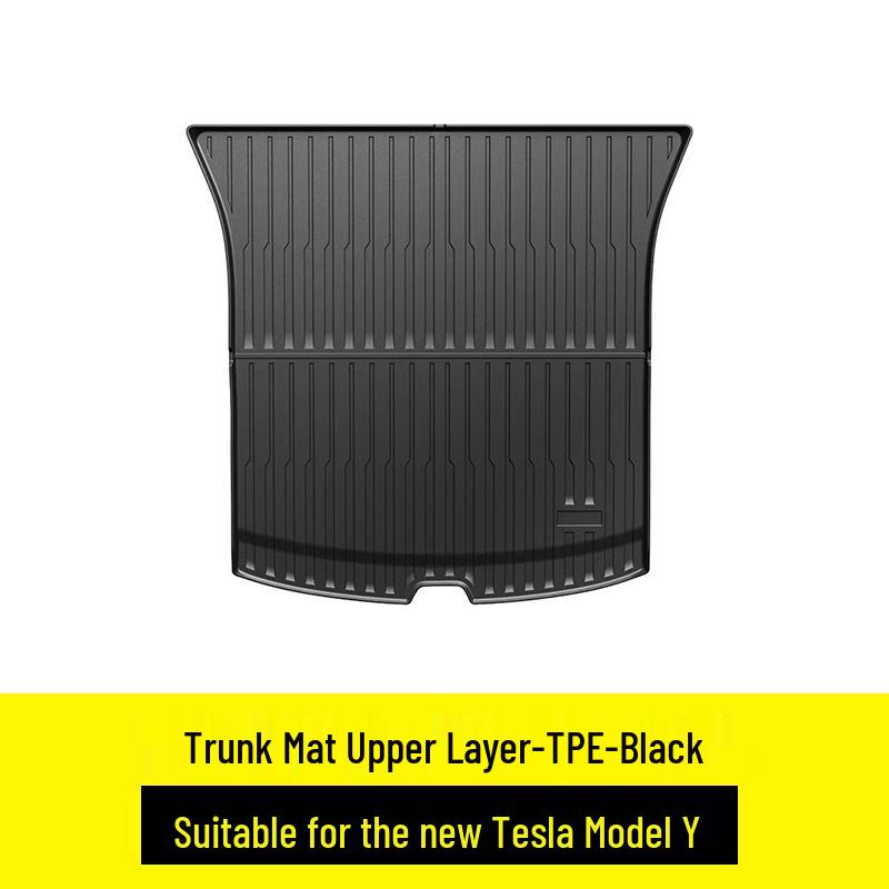 Waterproof, stain-resistant TPE mats for 2025 Tesla Model Y, tailored for front and rear trunks.