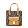 Used Zucca Handbag Canvas Leather Brown Orange Used Women