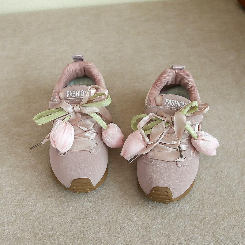 Pink Tulip Girls' German Training Shoes 2025 Spring New Children's Shoes Girls' Sneakers Soft-soled Forrest Gump Shoes