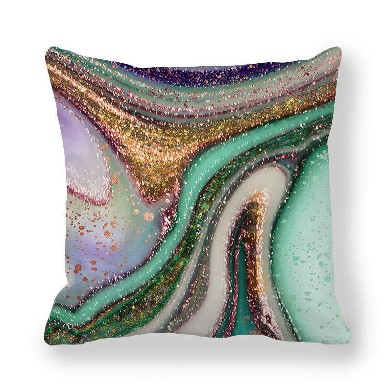 Home Decor Marble Pattern Digital Print Throw Pillow Covers Pattern Cushion Cover Suitable for Sofa Bedroom Car Pillow Cover