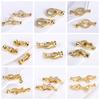 18K Gold Plated Brass Fastener Connectors,Clasp For Bracelet,Inlaid Zircon Pearl Clasp Fastener DIY Jewelry Making Accessories