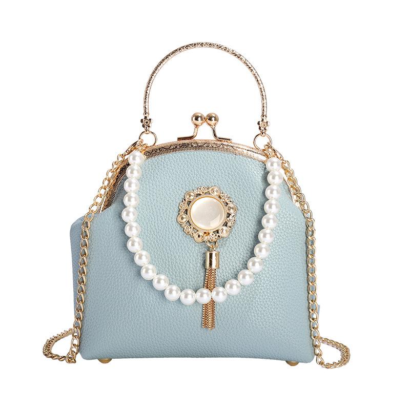 Xiaoxiangfeng Pearl Handbag Women's 2025 New Korean Version Fashion Niche Shoulder Bag Crossbody Clip Shell Bag