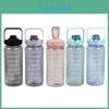Großer 2000ml Strohbecher mit Skala Tragbarer Weltraumbecher für Sport und Reisen, Spritzende Wasserflasche mit hohem Fassungsvermögen