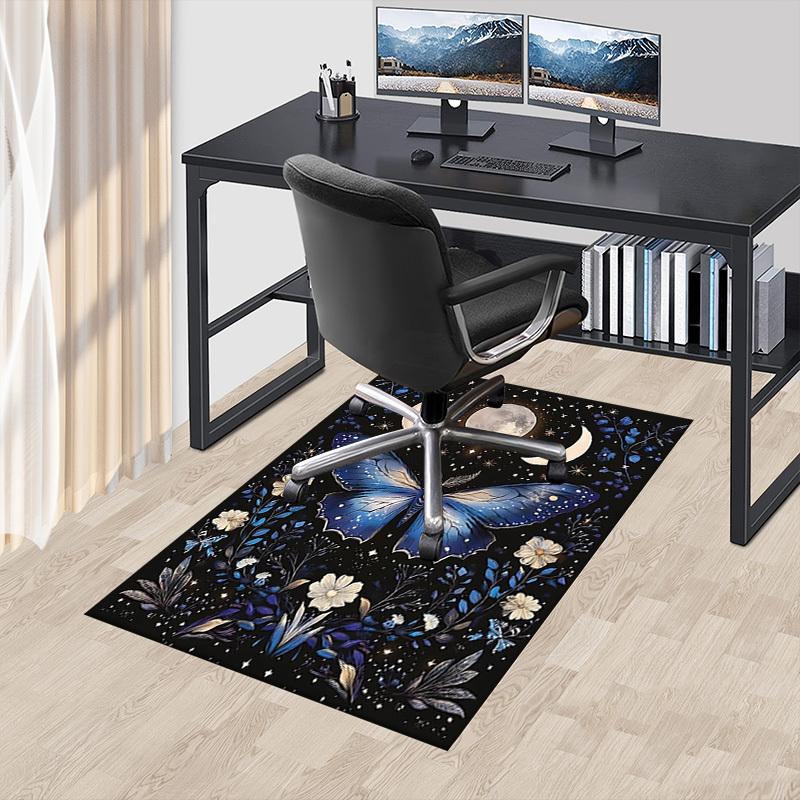 1pc Butterfly Night Carpet Anti Slip Polyester Floor Mat for office.Bedroom