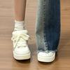 Student Hong Kong Style Platform Beige Bread Shoes Women's Ins Tide Spring 2025 New Versatile Sports and Leisure Board Shoes