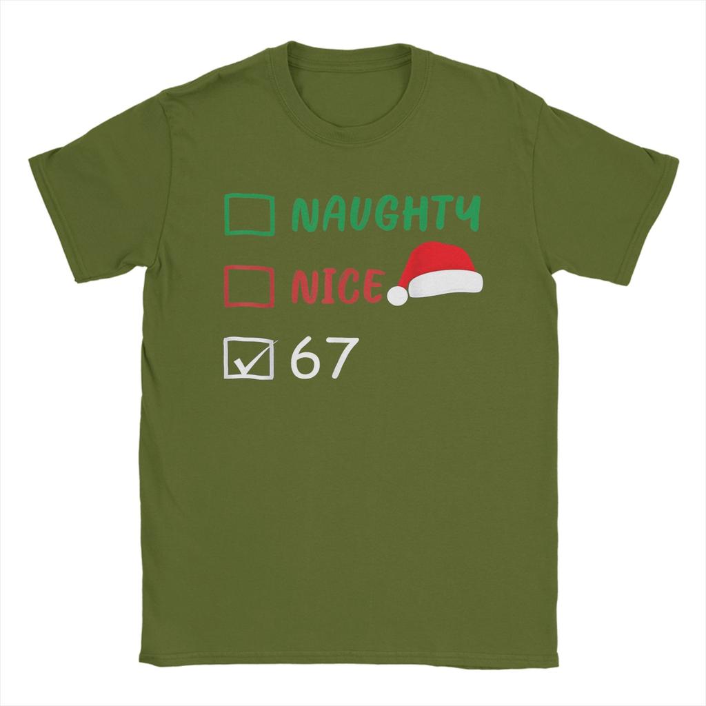 Weihnachten Nett Unartig 67 Meme Baumwoll T-Shirt für Männer Strand Vintage T-Shirts O-Ausschnitt Harajuku T-Shirt Übergröße Design Tops