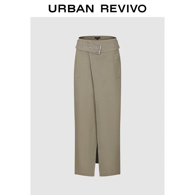 UR Women s Autumn 2025 Belted A-Line Back Slit Long Skirt XS