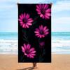1pc Floral Beach Towel Pink Daisy Pattern Bath Towels Soft Microfiber Fabric Unisex Oversized Towel for Swimming Travel Camping