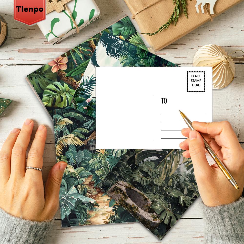 32pcs, Tropical Rainforest Postcard, Nature, Birthday/Anniversary Gift, Collectible, Suitable for Gift Giving, Mailable.