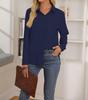 2025 Solid Color Women's Fashion Lapel Long Sleeve Shirt - Spring/Summer Temperament Casual Style