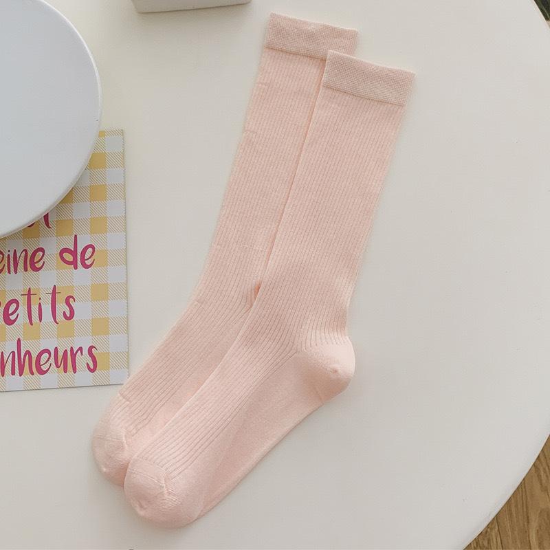 Female Spring and Summer Thin Pure Cotton Breathable Sweat Absorbent Mesh Boneless Month Long Stack Socks