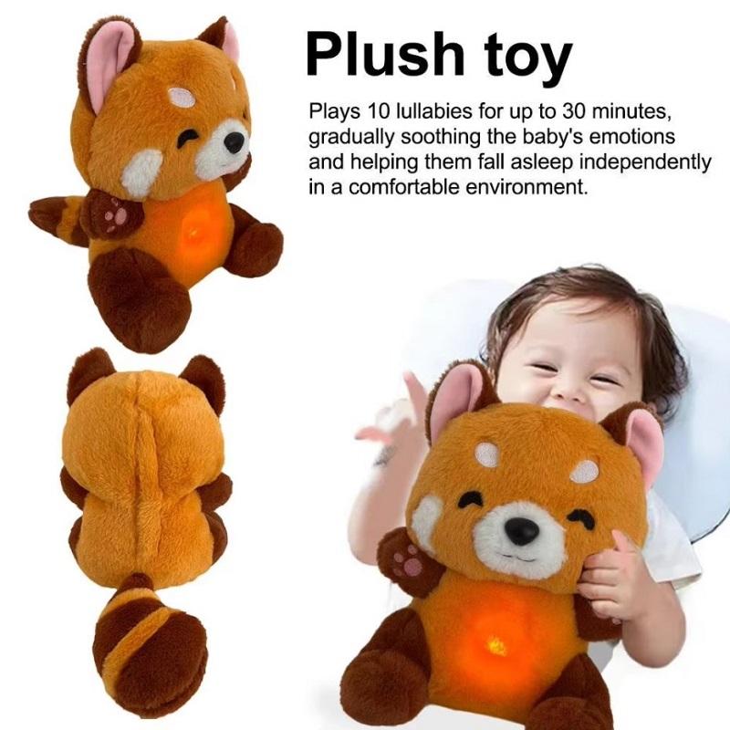Children Toy Adjustable Breathing Raccoon Baby Glowing Soothes Baby Sleeping Significant Other Sound And light Music Doll