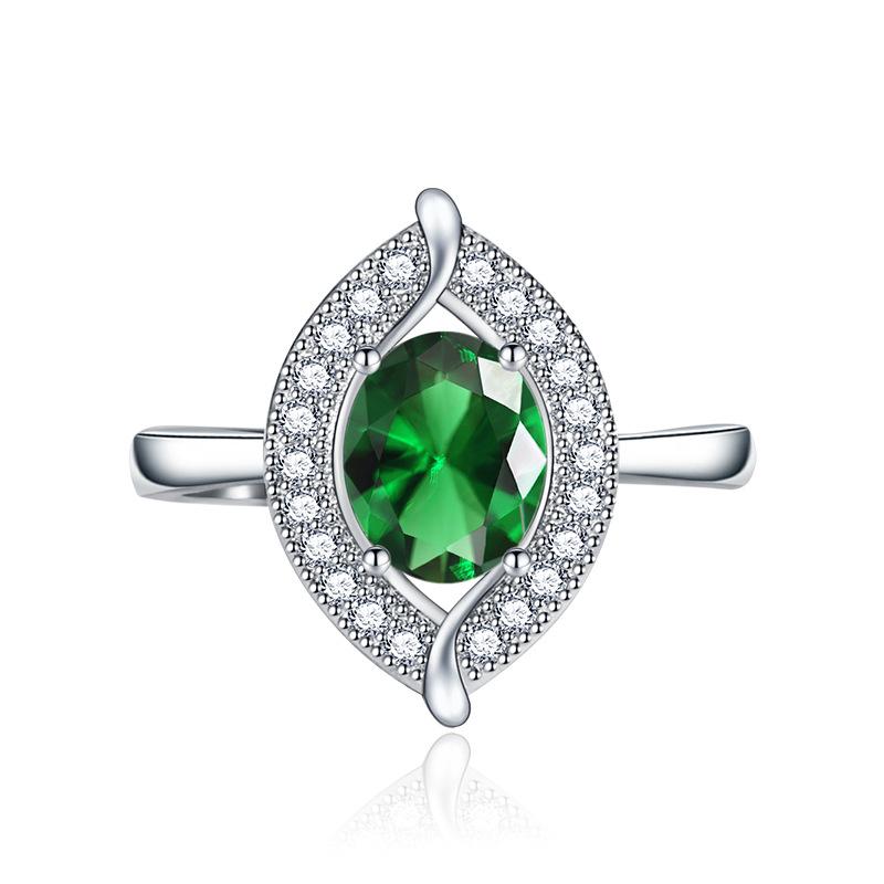 BELLA BOX, открывающиеся в форме листа, кольца изменяемого размера для женщин, циркон, помолвка, ювелирные украшения, подарок Adjustable Opening зелёный