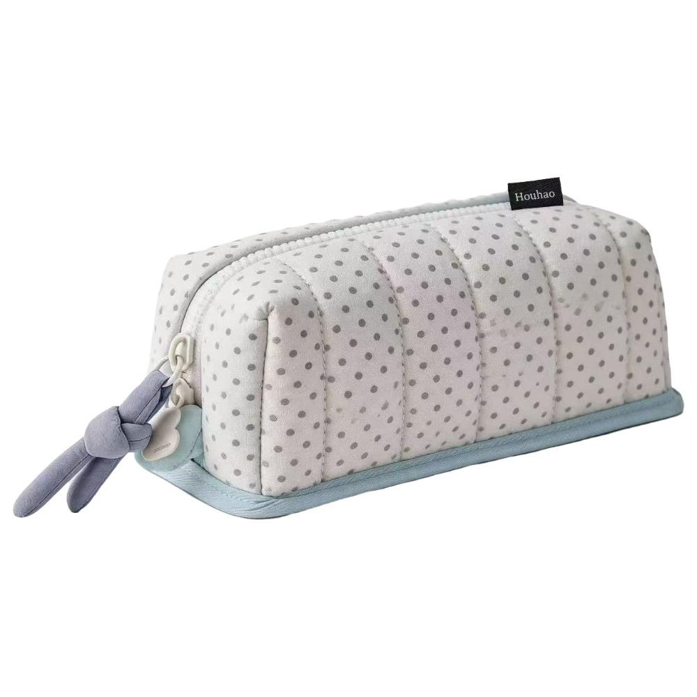 New Large Capacity Pencil Case Creative Dot Pattern Pencil Box Portable Pen Bag School Supplies