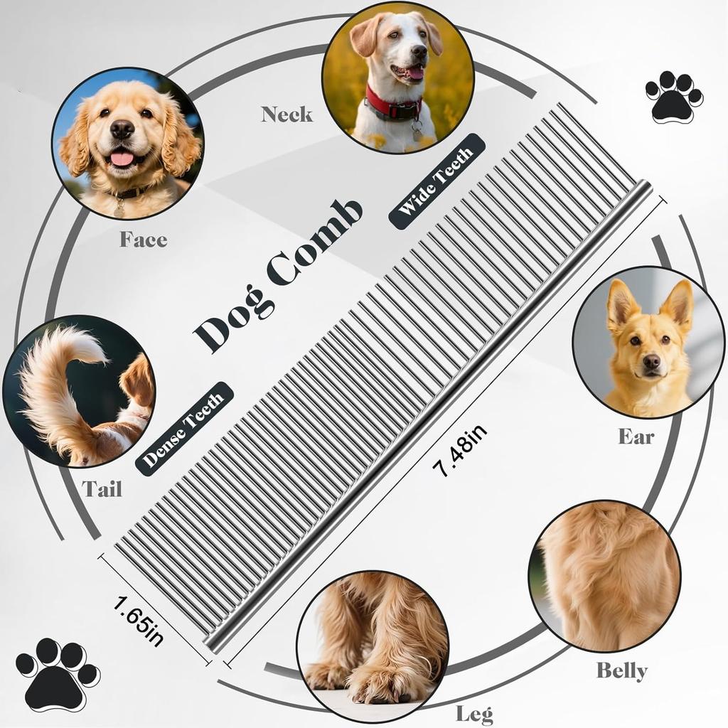 1set Dog Slicker Brush for Grooming Dematting Comb for Poodles Bichon Puppy Cat Hair Remover Brush