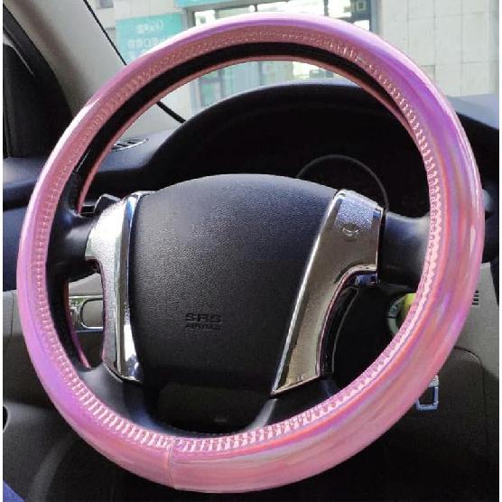 Color Changing Glossy Car Steering Wheel Cover For Women Girls,15" Universal Fit Auto Steering Wheel Protector Interior Decor Car Accessories (Gold)