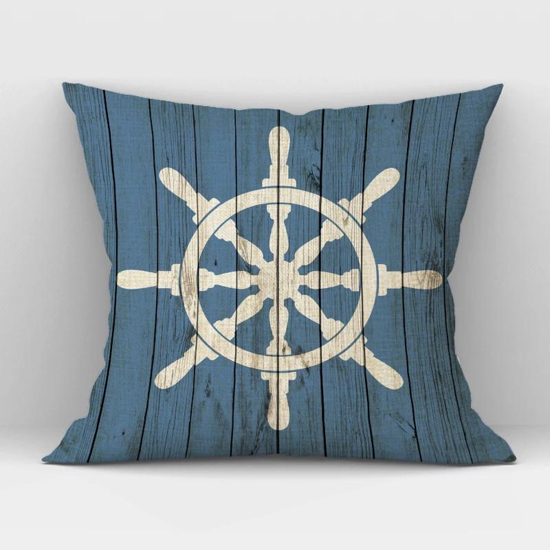 Navigation Anchor Ship Throw Pillows Cover Bedding Camping Hotel Office Pillowcase Ocean Cushion Cover for Home Decor