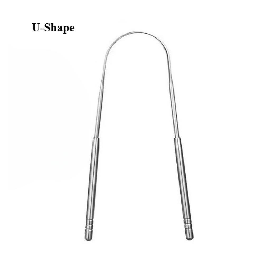 

Скребки для языка из нержавеющей стали, очиститель языка для взрослых и детей, портативный очиститель для удаления налета с языка, чистящие инструменты для полости рта U-Shape