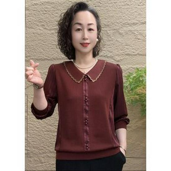 

Autumn Long-Sleeve T-Shirt for Middle-Aged and Elderly Women 3XL