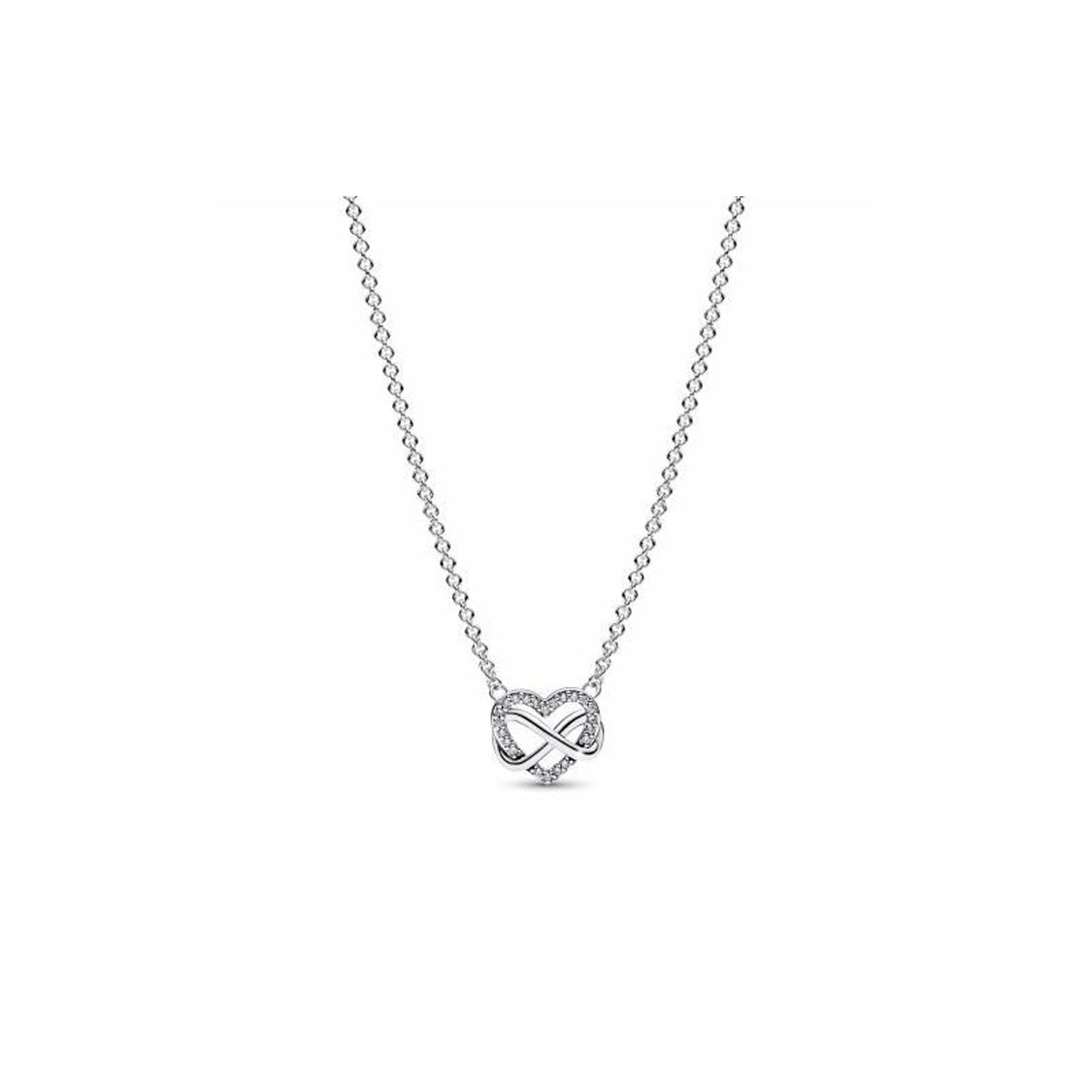 Pandora Shining Eternal Love Heart Pendant Necklace With Hollow Design Women necklace Silver Cubic-Zirconia 392666C01 Box,Sparkling Love