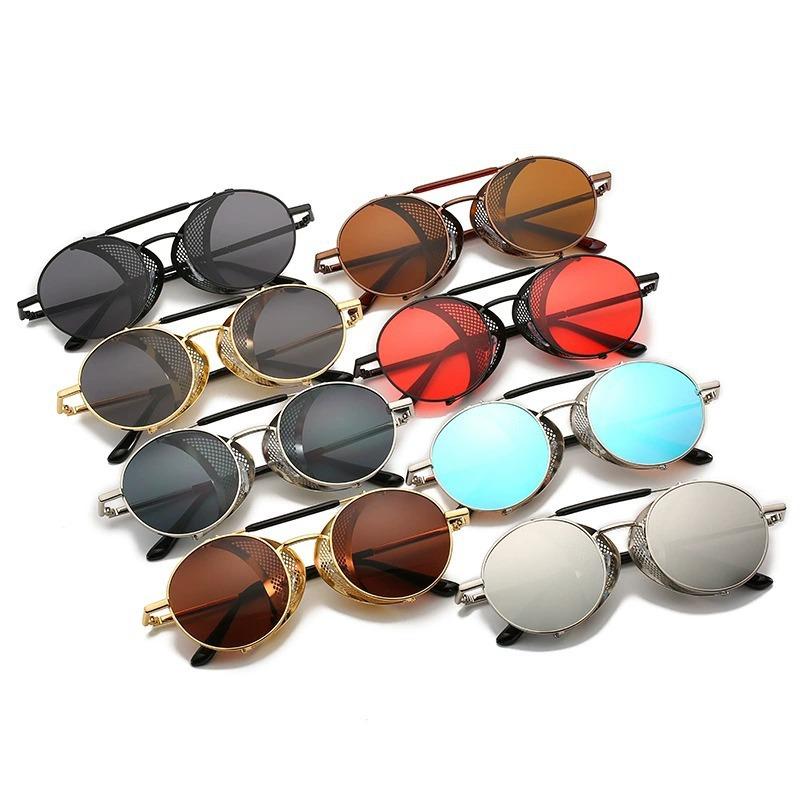 Classic steampunk windshield sunglasses European and American new sunglasses round retro fashion sun