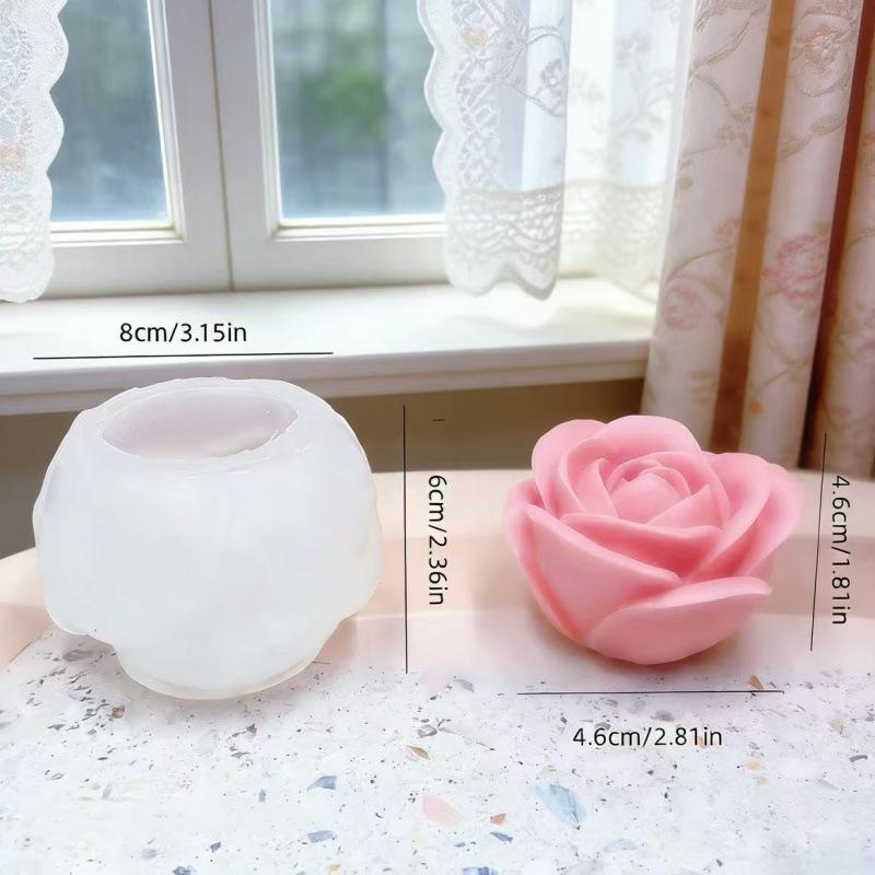 3D Rose Flower Silicone Mold for Aromatherapy, Candle, and Cake Decorations