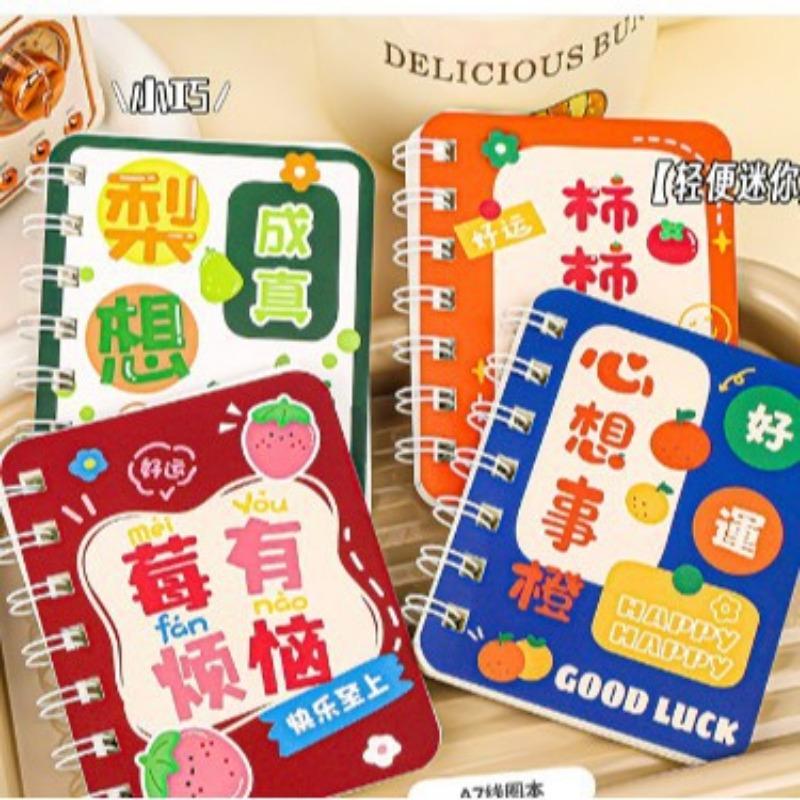 Cute Cartoon Coil Mini Portable Pocket Notebook For Girls Daily Use