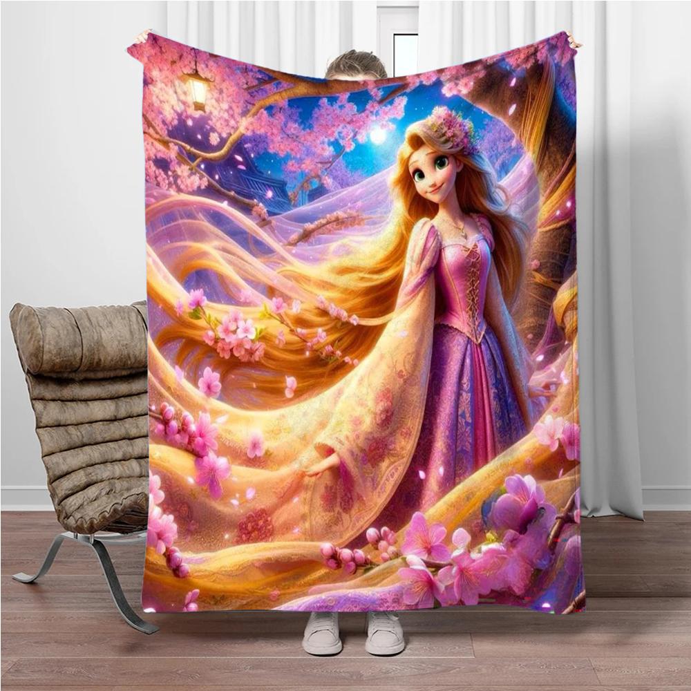 Kreslená Rapunzel Flanelová deka Dětská teplá měkká deka na pohovku postel Krycí deka Vhodná k narozeninám Suvenýry Dárky