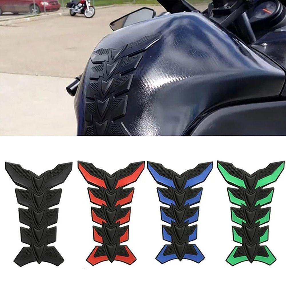 

3D Motorcycle Sticker Fish Bone Shape Motorcycle Tank Sticker Cool Gas Fuel Oil Tank Pad Universal жовтий
