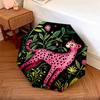1 PC Automatic Folding Umbrella - Pink Leopard Pattern, Portable & Foldable Design with 8 Ribs, Christmas Birthday Gifts