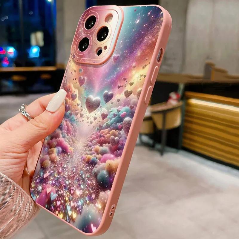 Aurora Gradient Phone Case For iPhone 17 16 Pro Max Air 15 14 Plus 11 12 13 Mini 7 8 SE2 X XS XR Matte Shockproof Silicone Cover